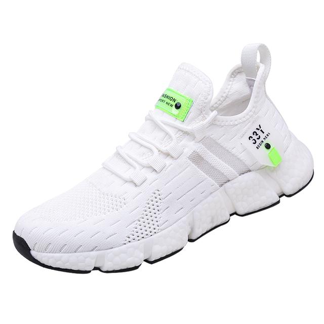 Mode Herr Sneakers Mesh Andningsbara Man Vita Löparskor Tennisskor Bekväma Utomhussporter Herr Fritidsskor Tenis Masculino