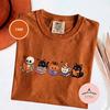 Halloween Bookish Tee for Book Lovers, Spooky Readers Club, Girly Autumn, Skeleton Cat Books, Comfort Colors