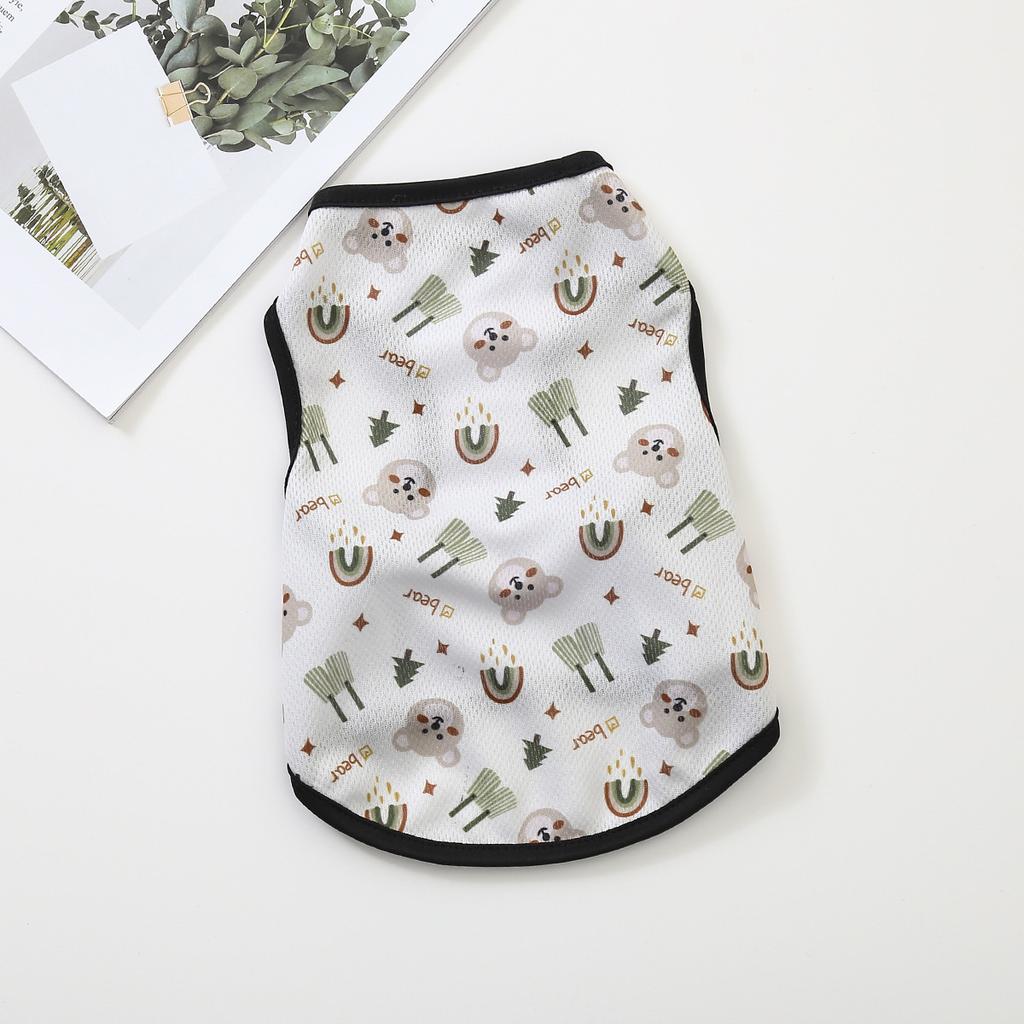 Summer Cute Pet Dog Costume Print Puppy T-shirt Sweatshirt Breathable Chihuahua Teddy Tank Top Dog Clothes for Small Medium Dog