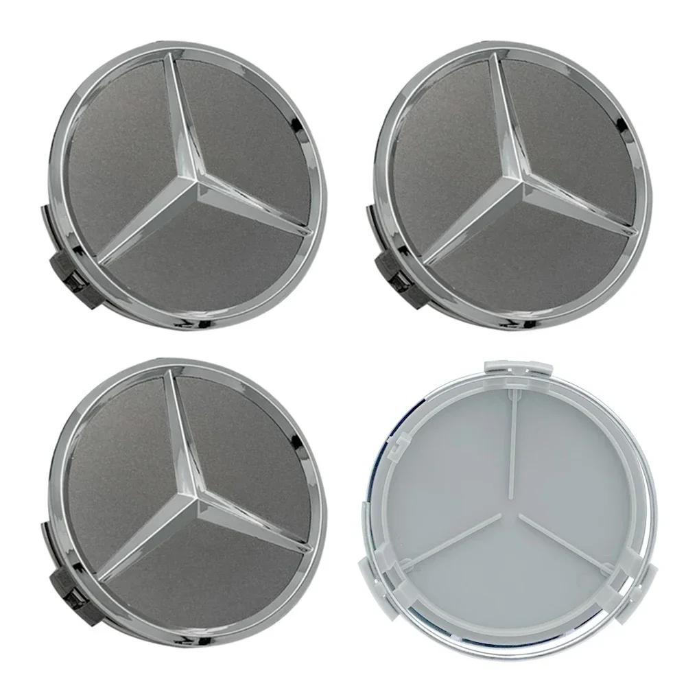 New For Mercedes Benz 4pcs 75mm Car Wheel Center Caps Rims Hub Caps For Mercedes Benz W204 205 A B C E S CLA CLK ML GLK GLA GLB