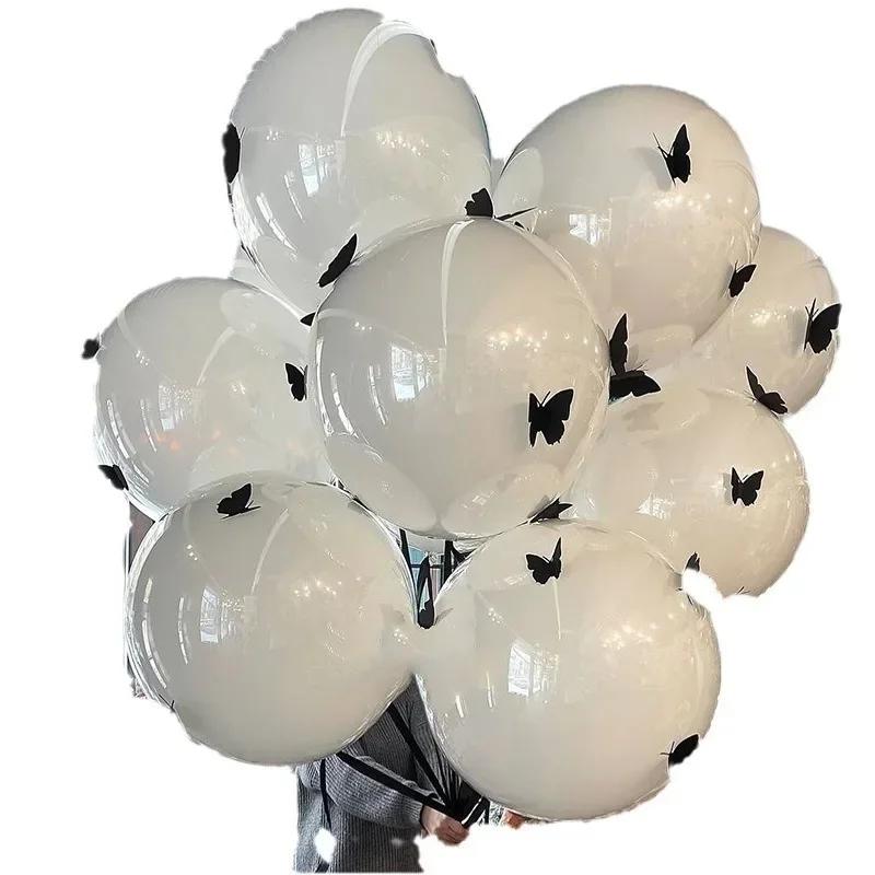 18inch/24inch Transparent Bobball Pink Bow Ribbon Balloon Set Valentine's Day Engagement Birthday Party Decoration