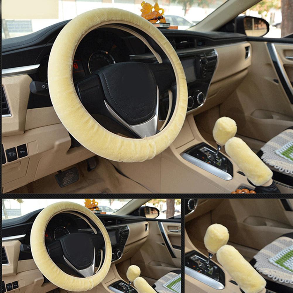 Universal Plysch Bilrattkåpor Växelspak Handbromsskydd Dekoration Vinter Fuskpäls Handbroms Växelspakskåpa