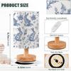 French Rabbits Butterfly Botanical Table Lamp for Bedroom USB Port Lamps Small Accent Table Lamp Nightstand Lamp Study Linen Shade with Wooden Base,