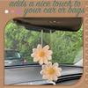 1PC Lily Of The Valley Pendant Crochet Car Mirror Hanging Accessories Crochet Flower Auto Accessories