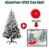 White Christmas Tree with Tree Skirt PVC Simulation Snow Flocked Encrypt Christmas Tree Christmas Party Decorations with Snow