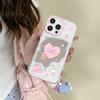 Love Bear Wave Mirror Is Suitable for Apple 16/15/iphone13promax Huawei Makeup Mirror Mobile Phone Case