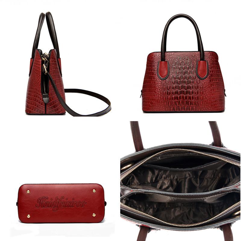 Женская новая сумка через плечо из искусственной кожи с крокодиловым узором — фото 7