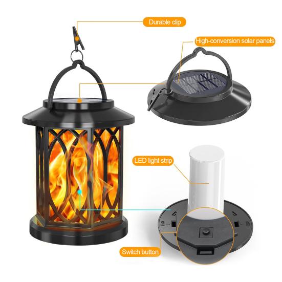 Solar Light Outdoor Garden Flame Lamp Automatic Charging Energy Saving IP65 Waterproof Simple