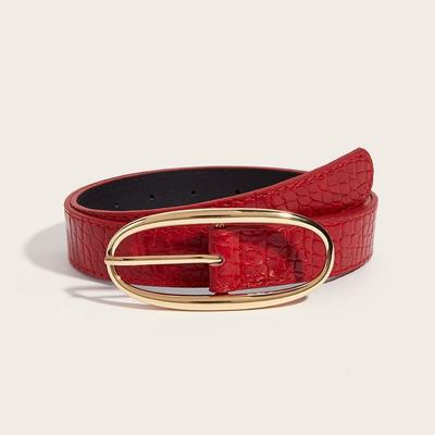 Ins Style Designer Women's Belt Luxury Red Black Coffee Y2k Waist Belt PU Leather Casual Dress Jeans Belt Spicy Girls