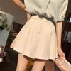 Women's White Ice Silk High-Waist A-Line Pleated Wide-Leg Chiffon Shorts for Summer