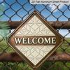 2D Flat - 1pc, Themed Around Geometric Stitching, Decorative Gift for Colleagues, Vintage Metal Sign, Suitable for Decorating Offices, Reception