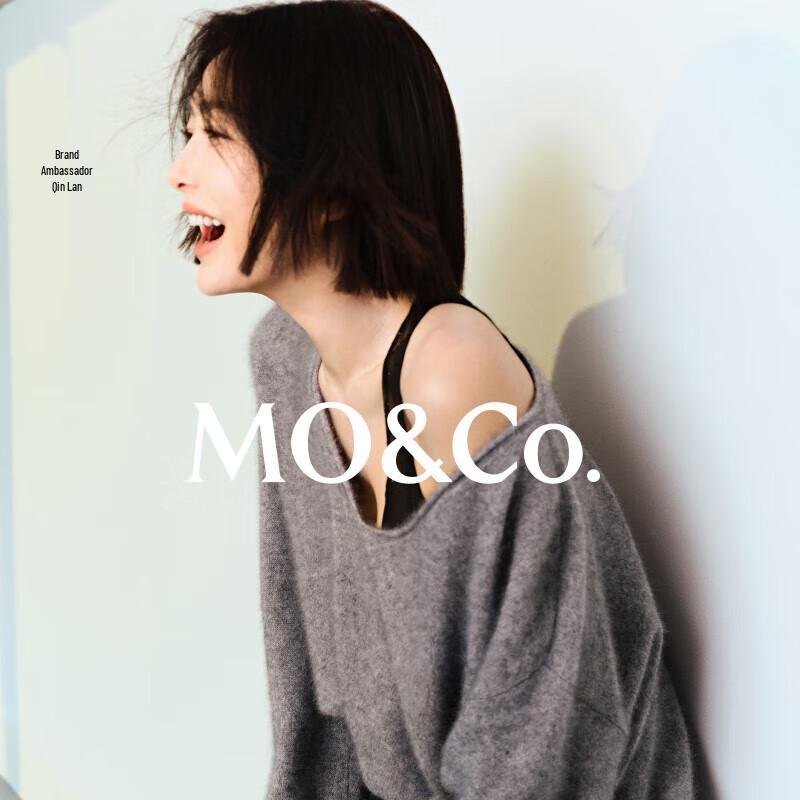 MO&Co. Women's Raccoon Wool Blend V-neck Knit Sweater