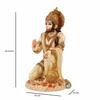 6,5" Hanuman-Statue sitzend Feine Goldmalerei Idol Dekoratives Ausstellungsstück Handgefertigte Hanuman Ji Murti für Zuhause Büro und Geschenkanlass Skulptur,
