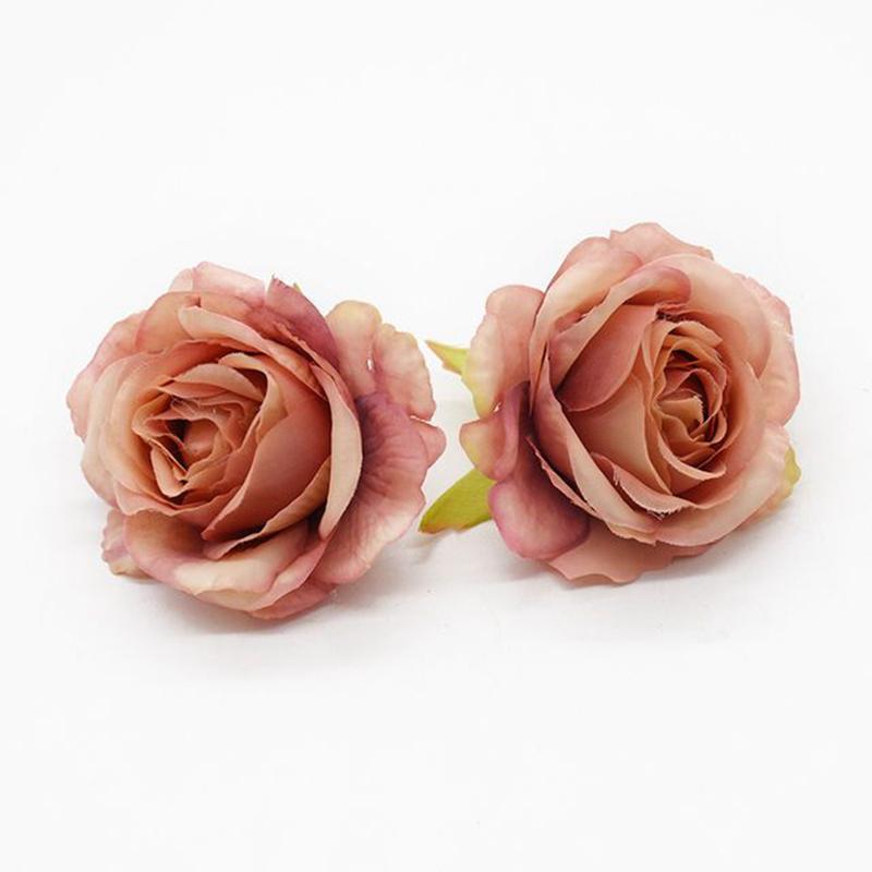 50Pcs Artificial Flowers Silk Roses Heads Home Wedding Decorations Valentine's Day Garland Palnts Wall Festival Diy Supplies Box