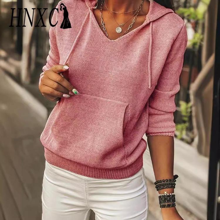 Hoodies Fashion Women Long Sleeve Solid Color Print Casual Sweatshirts Hooded