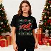 Plaid Horse Riding Creative Grid Design Christmas Tshirt Equestrian Holiday Shirt Horse Lover Unisex Tee Unisex Women Fashion Tops