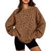 Women's Casual Long Sleeve Leopard Print Crewneck Top for Everyday