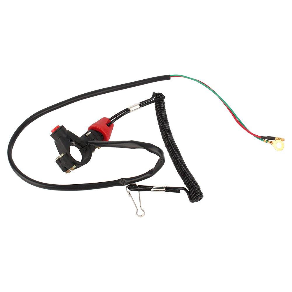 

Engine Cord Lanyard Kill Stop Switch Safety Tether 7/8 22mm Handlebar 12V 2 Wire Tether Kill Switch Replacement for Motorcycle ATV Dirt Bike Boat