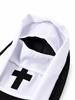 Halloween costume for cats and dogs, nun image for cat and small dog, black and white cape with hood, size M
