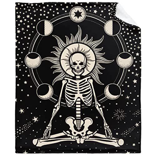 Skull pattern flannel blanket home decoration blanket office lunch break blanket