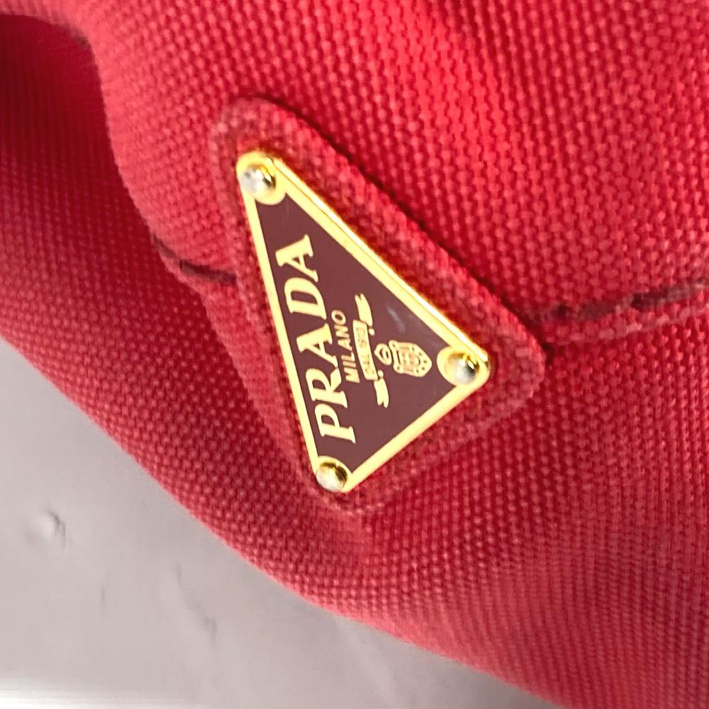 PRADA Logo Canapa SS MINI Bag Tote Bag Hand Bag Canvas Red