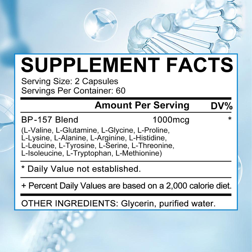 BP‑157 Blend 1000 MCG Kapszula, Aminosav Komplex Étrend-kiegészítő, 120 Kapszula 60 Napos Adag
