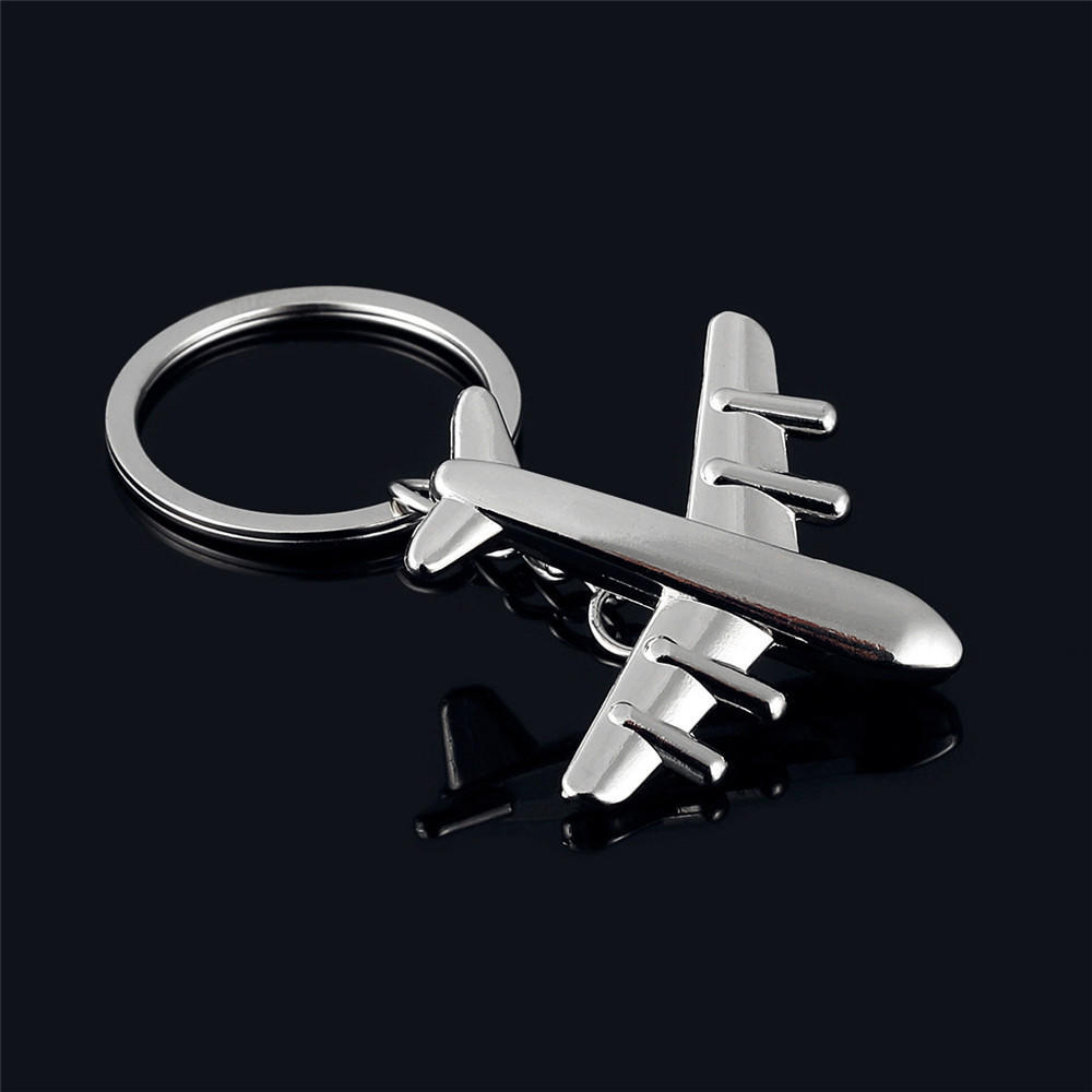 Classic 3D Simulation Model Airplane Plane Keychain Key Chain Ring Keyring