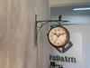 25X9X22CM Indoor Retro Style Decorative Garden Wall Mounted Metal Frame Clocks Black Double Sided Pendant Clock Dropshipping DDP