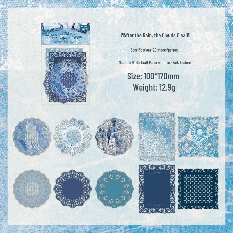Mu Ran Vintage Lace Paper Stickers: Light Retro Journal & DIY Ita Bag Decorations