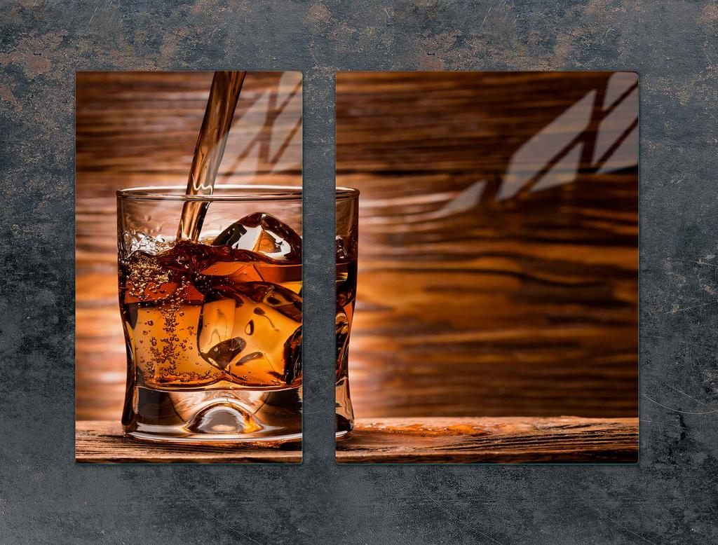 SZKLANA PŁYTA OCHRONNA NA KUCHENKĘ 70x52 WHISKY