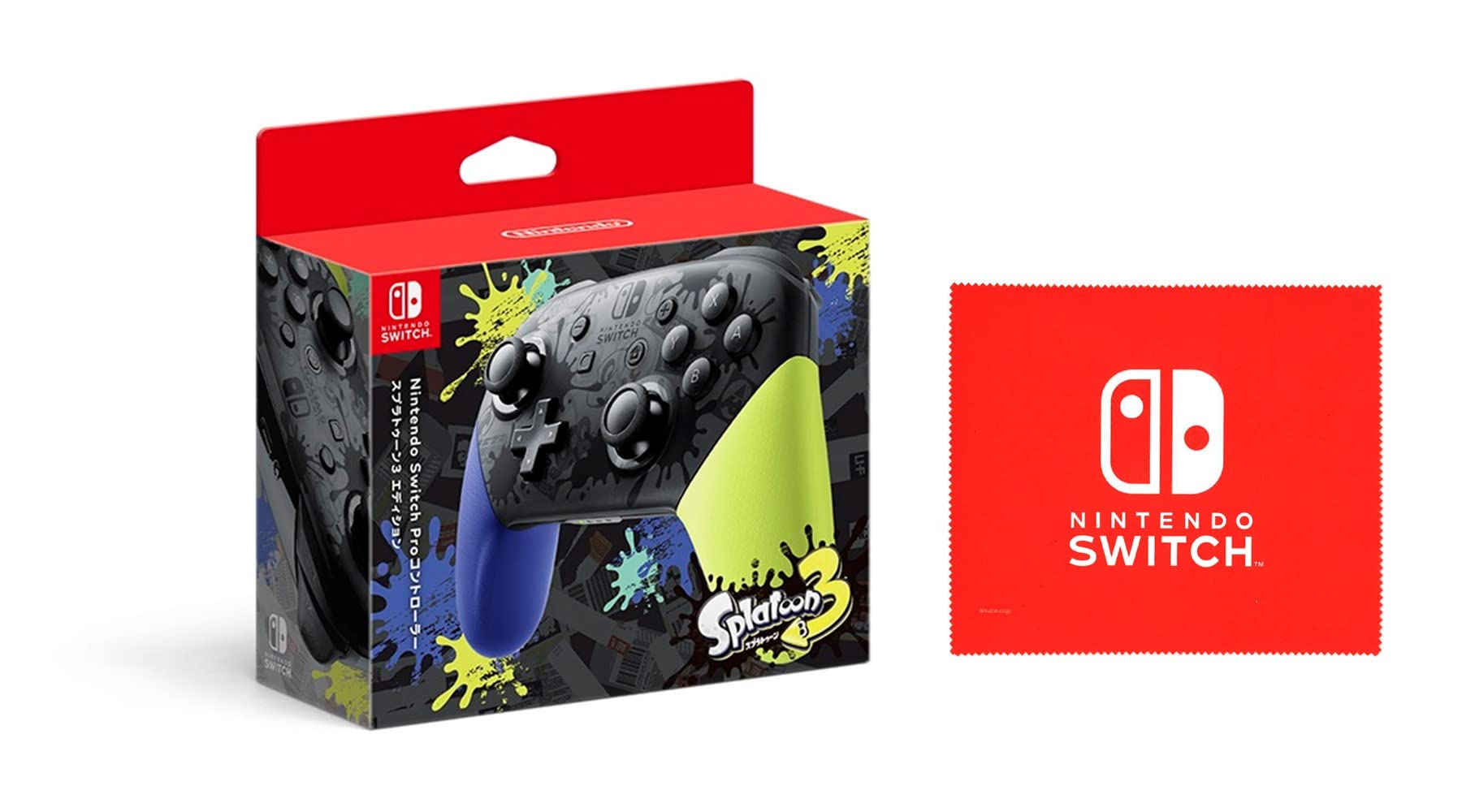 

Nintendo Nintendo Switch Pro Controller Splatoon 3 Edition Дизайн логотипу Switch Тканина з мікрофібри [Оригінальний продукт] (Nintendo включено)