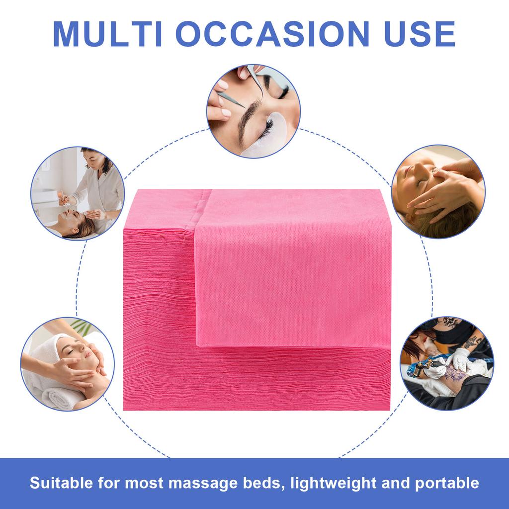 100 Stück Einweg-Bettlaken 80x180cm Vliesstoff Abdeckung für Massageliegen im Spa Bequem Atmungsaktiv Salon-Bettlaken für Reise Hotel