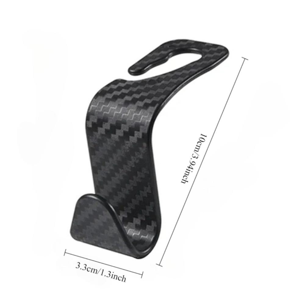 4PCS Car Hidden Seat Hook Multi-Purpose Carbon Fiber Texture Car Seat Back Creative Multi-function On-Board Hooks