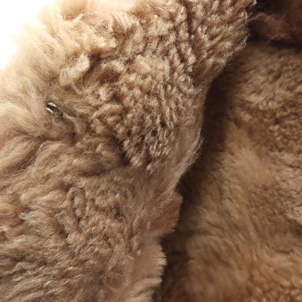 OLD 90s Leather Jacket 9 Beige Boa Fur Lining Women Used