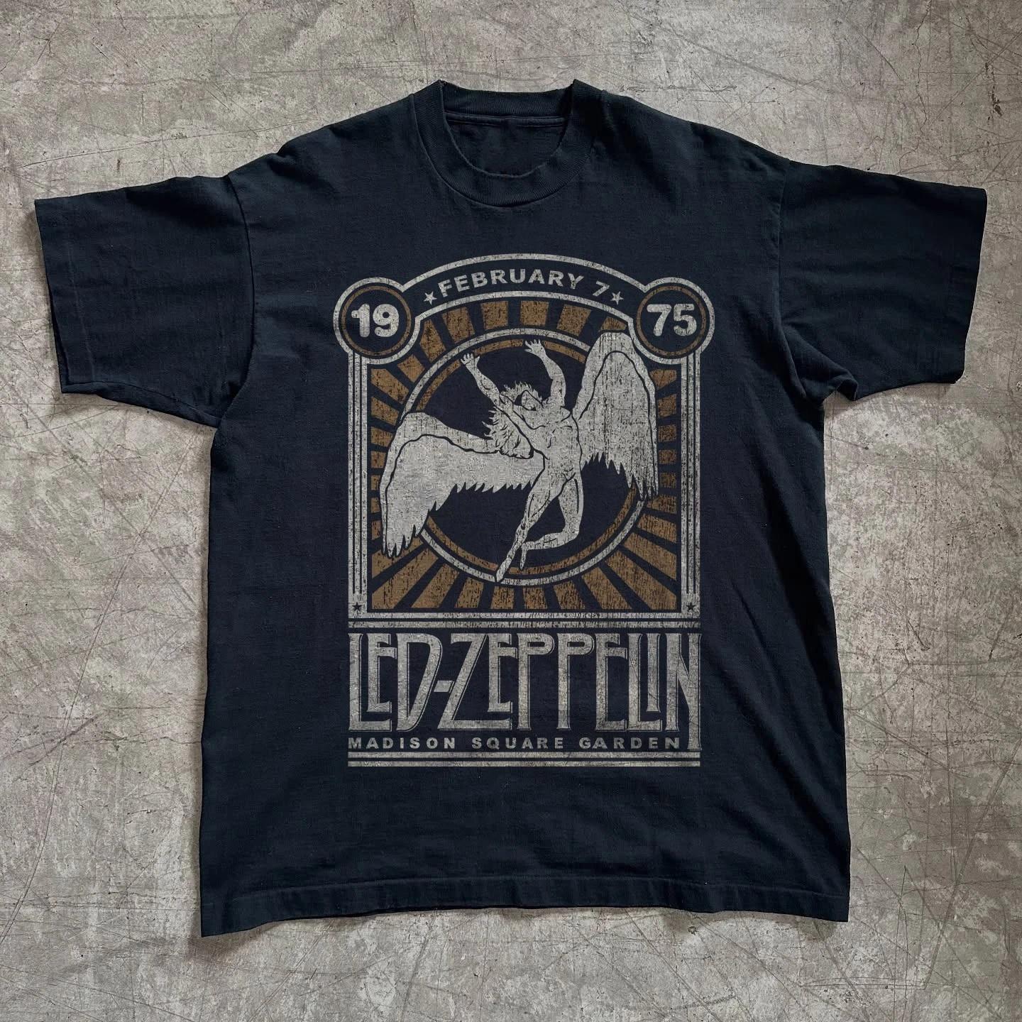 Led Zeppelin 1975 Madison Square Garden Unisex Black T-shirt, Size S-5XL XXL
