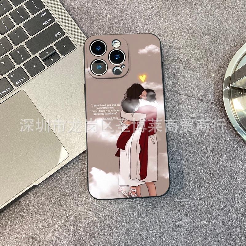 Hug couple for iPhone15 mobile phone case 14PROMAX all-inclusive 13 anti-drop 16/15 protective case 17