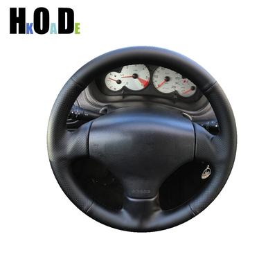 DIY Ruční šití Černý Mikrovláknový kožený Potah na Volant Auta Pro Peugeot 206 1998-2005 206 SW CC 20032004 2005 206