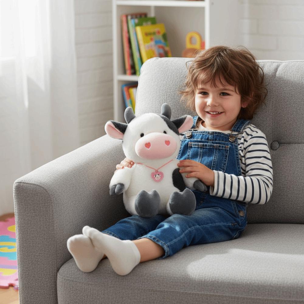 Cartoon Cow Stuffed Plush Doll Fluffy Cow Plush Toy Animals Cow Toys  Christmas Toy