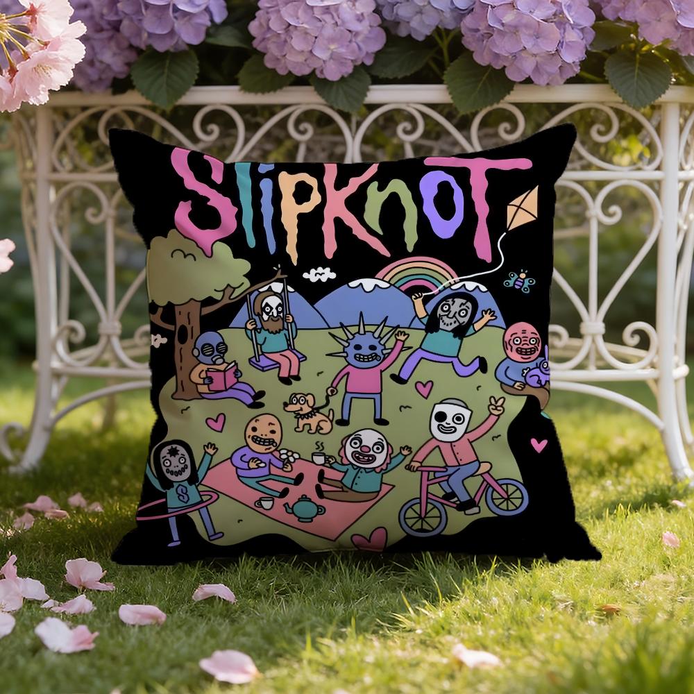 Band S-Slipknot Cushion Cover Home & Car Dual-Scene Pillow Cover: Reversible for Premium Comfort