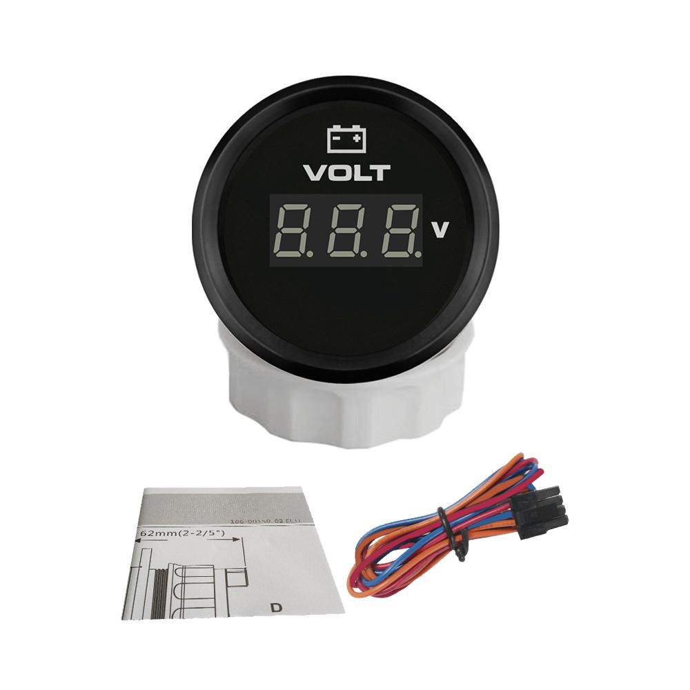 RHAXEL 2" 12V DC Voltmeter Volt Gauge 8-16V 16-32V 18-32V 9-32V with 8 Backlights for Car Boat Motor RV Truck