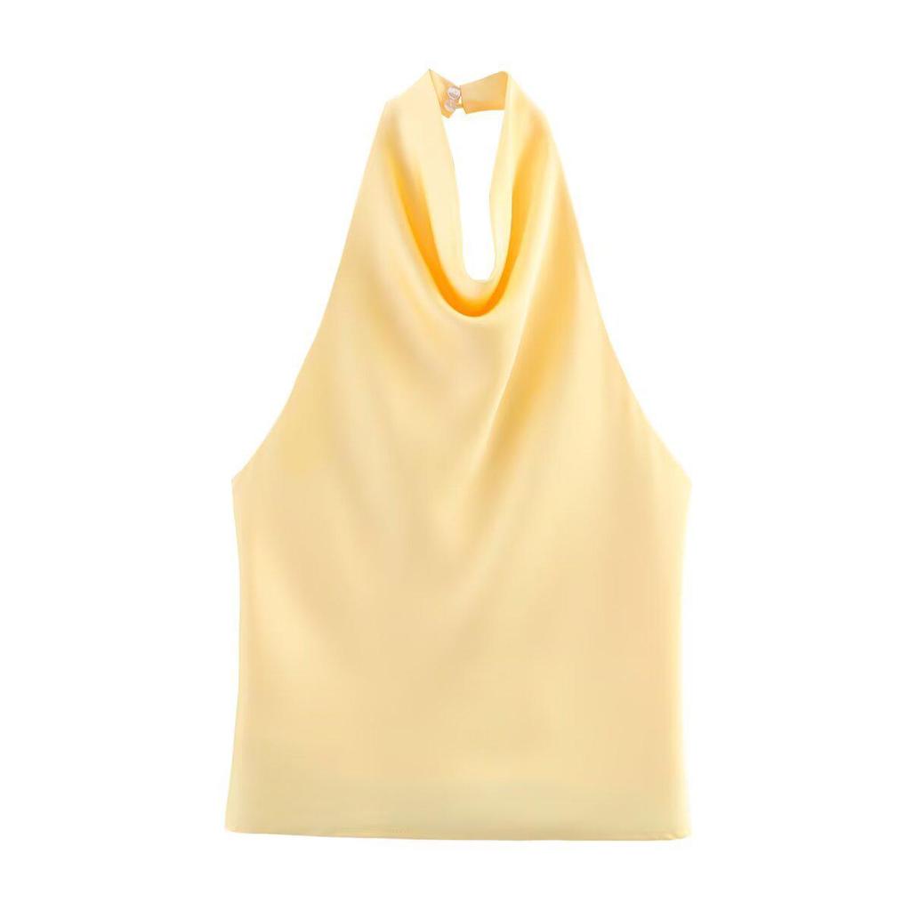 European & American Women's Satin Halter Top - Trendy INS Influencer Style