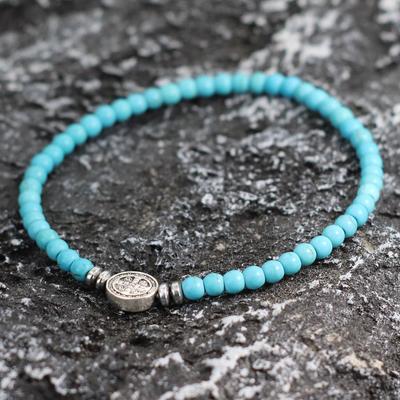 Trendy 4mm Cross Bracelet Men Women Natural Tiger Eye Stone Turquoise Braslet Handmade Papal Prayer Braclet Male Cuff Jewelry