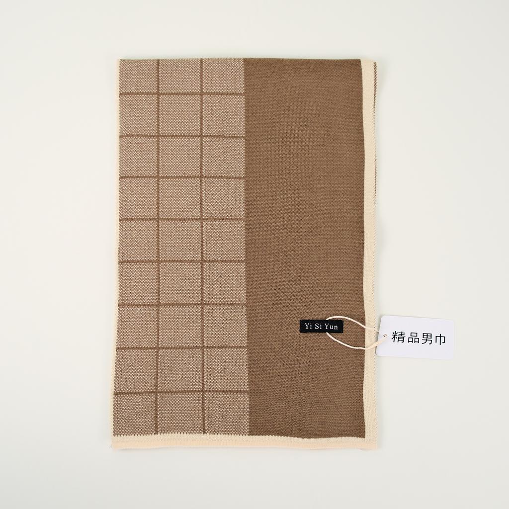 Men's Classic Winter Scarf Cashmere Feel Winter Scarves Long Formal Soft Scarf for Men Casual Scarves Luxuriously Plaid Scarf