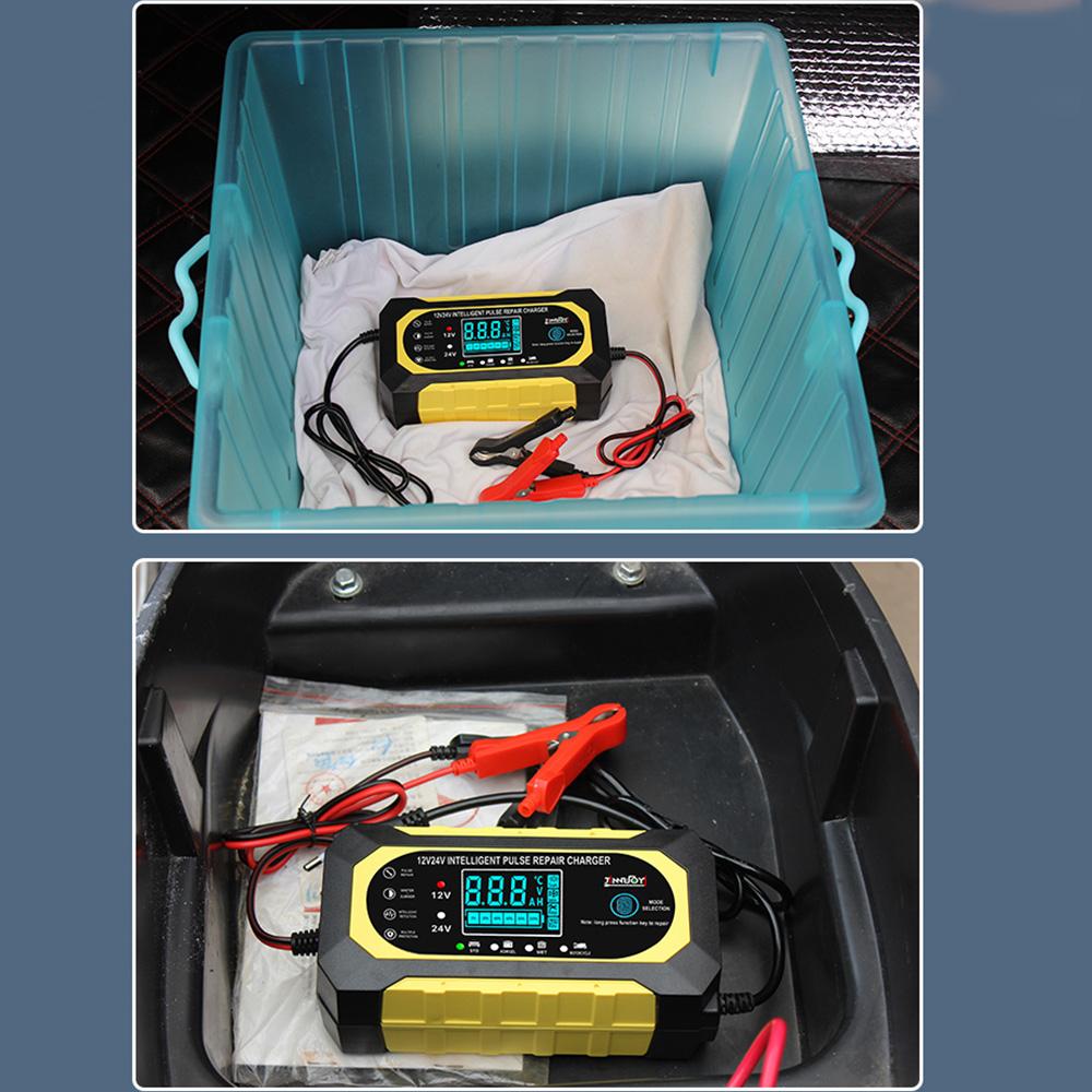 12V 10A W pełni Automatyczny Ładowarka Akumulatora Samochodowego Inteligentny Impuls Naprawczy 24V 5A dla AGM GEL WET Kwasowo-Ołowiowy Ładowarka Wyświetlacz LCD