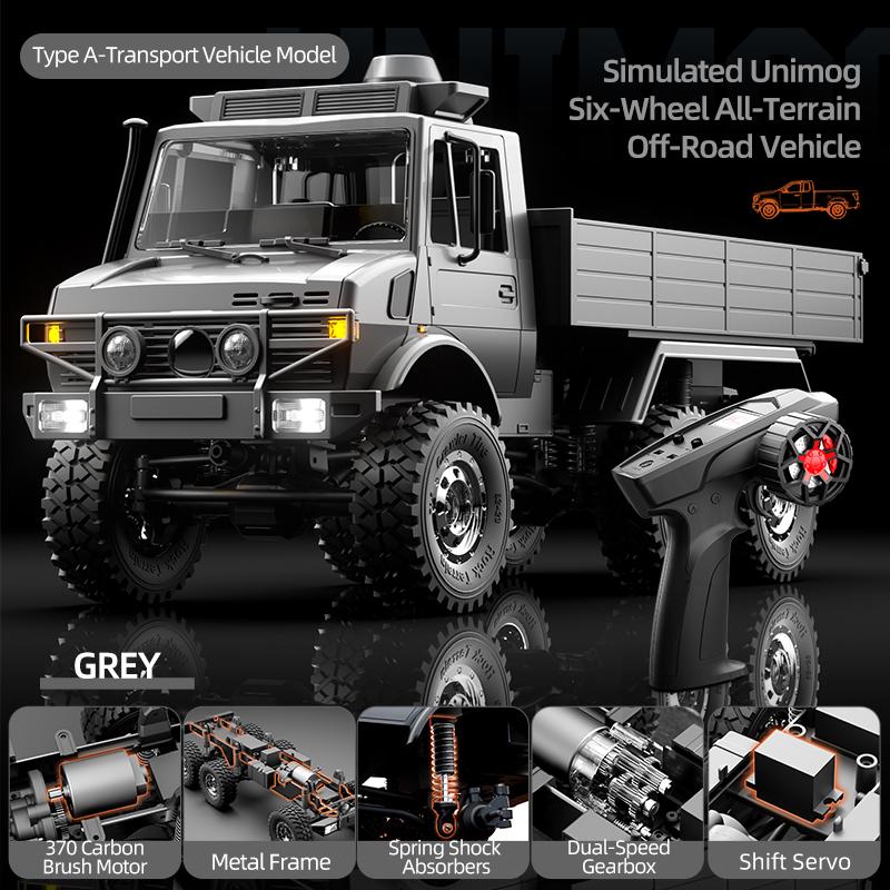 Jjrc C8823 1/18 2.4G Rc 6Wd Unimog Rc Truck Off-Road Vehicle Remote Control Car Esc 370 Motor Simulated Car Model Toys