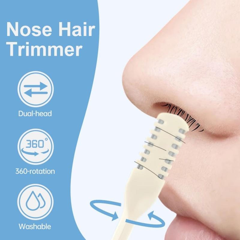 3/6x Upgraded Nasal Hair Cutter with Storage Box, 2-in-1 360° Rotating Nostril Hair Removal Tool, Nose Hair Trimmer Travel Essentials for Women Men