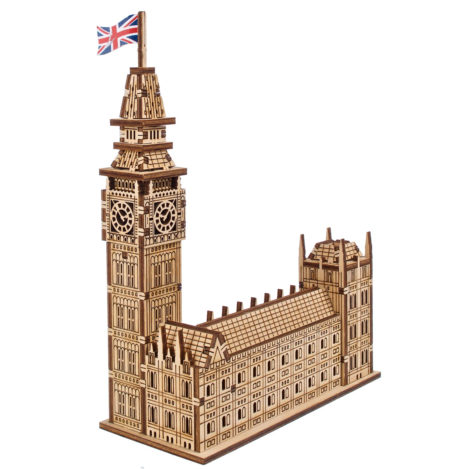 

UGEARS Wooden 3D Puzzle - Big Ben Model Kit for Adults - Easy Craft London Building Kit - 63 Pieces