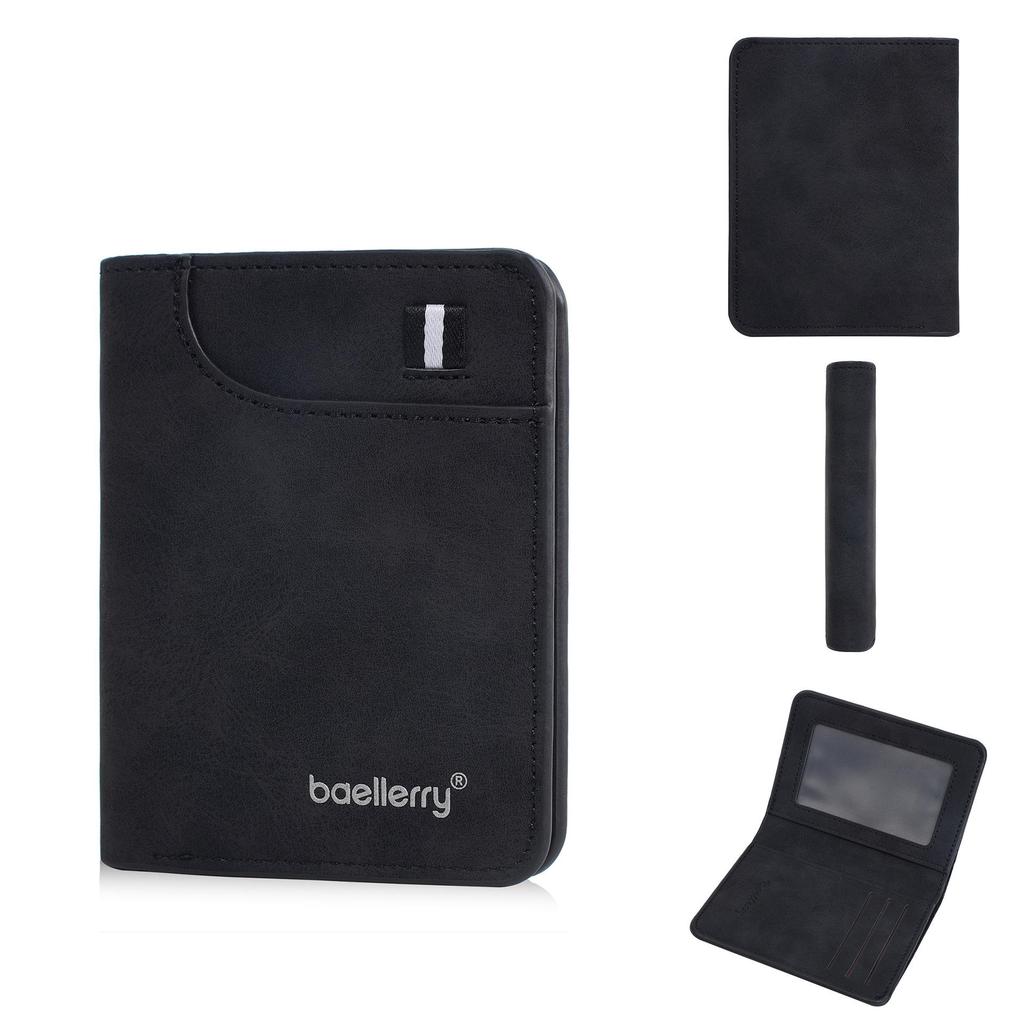 Herren Retro Dünne Leder Bi-Fold Geldbörse - Einfacher Kartenhalter mit Weichem High-End Gefühl