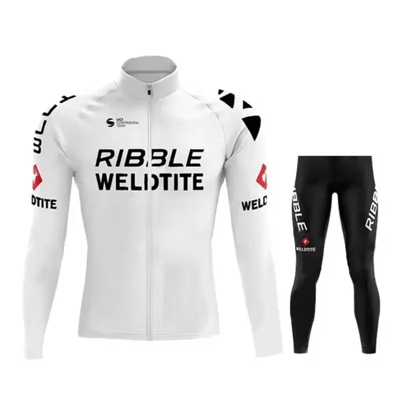 2026 White  Cycling Jersey Set Ribble Weldtite Cycling Clothing Autumn Men Road Bike Shirt Bicycle Tights Mtb Maillot Culotte