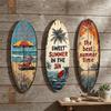 Summer Wooden Surfboards Wall Decor Colorful Surfboard Sign Ornament  Festival Decor